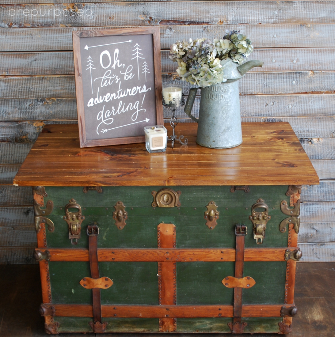 Antique Steamer Trunk Coffee Table