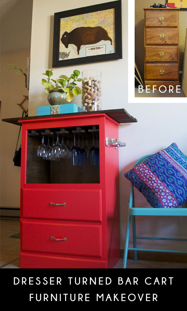 Furniture Makeover Dresser Turned Bar Cart Brepurposed