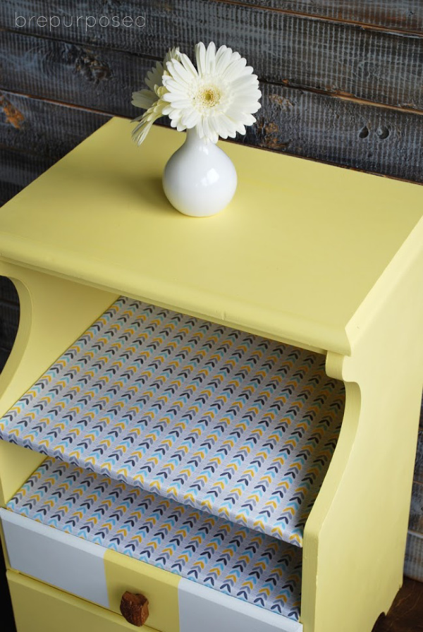 Yellow Stand with Fabric