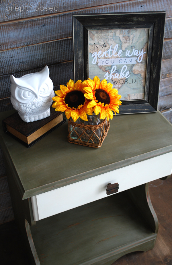Olive and White Table