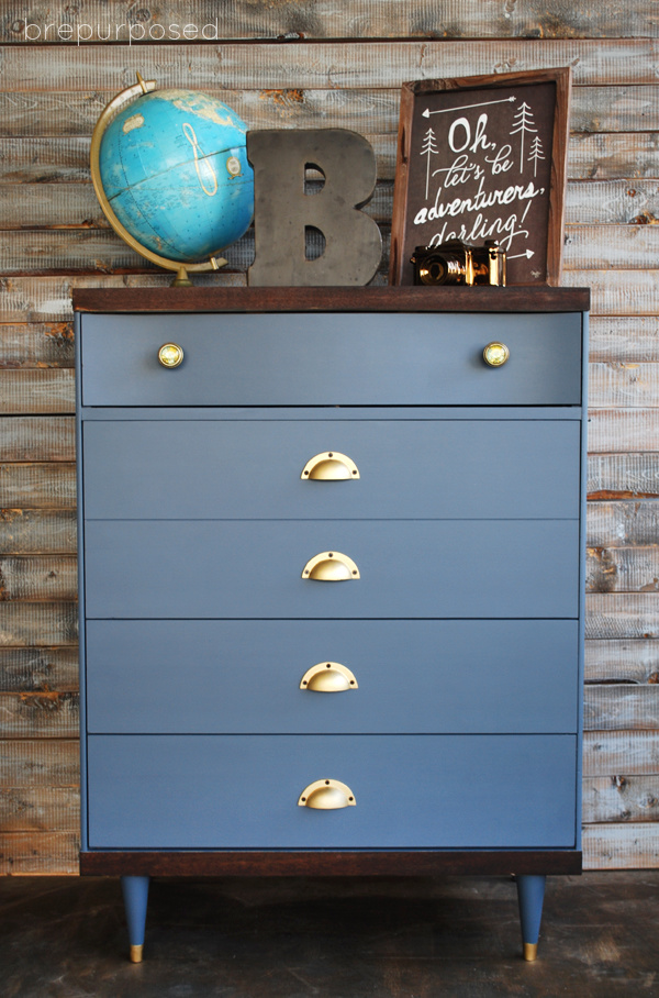 Mid Century Tallboy Painted In Country, Mcm Tall Boy Dresser