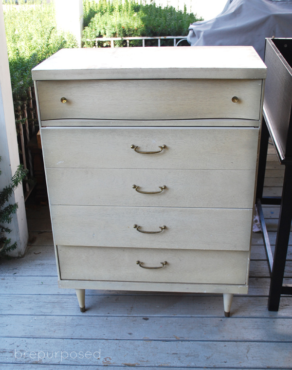 Mid Century Tallboy Painted In Country, Mcm Tall Boy Dresser