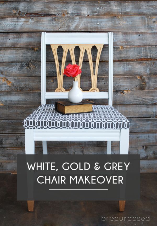 White, Gold, & Grey Chair