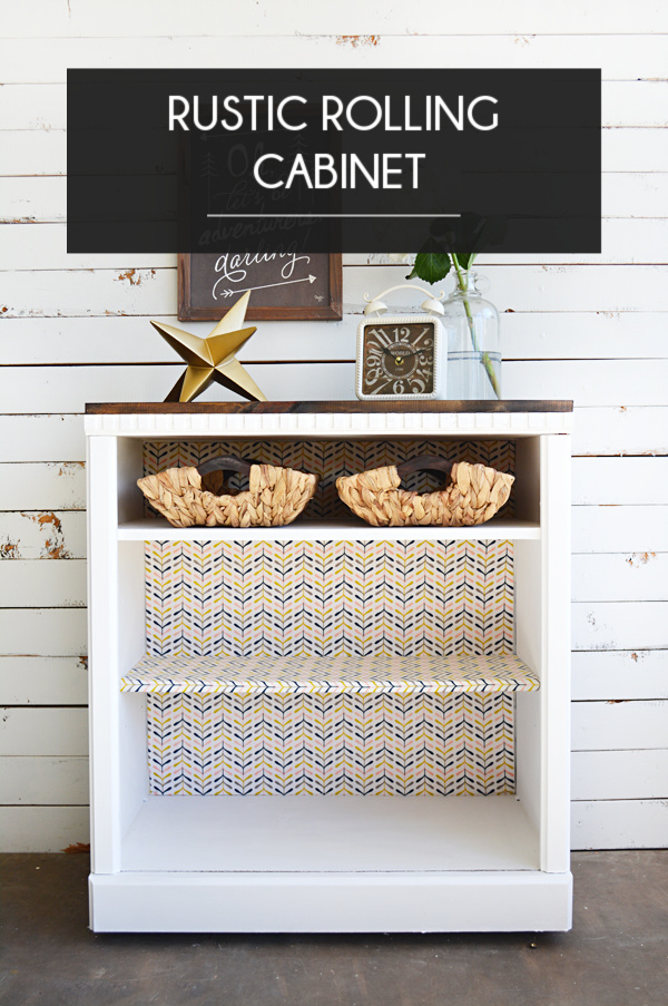 Rustic Rolling Cabinet Makeover 