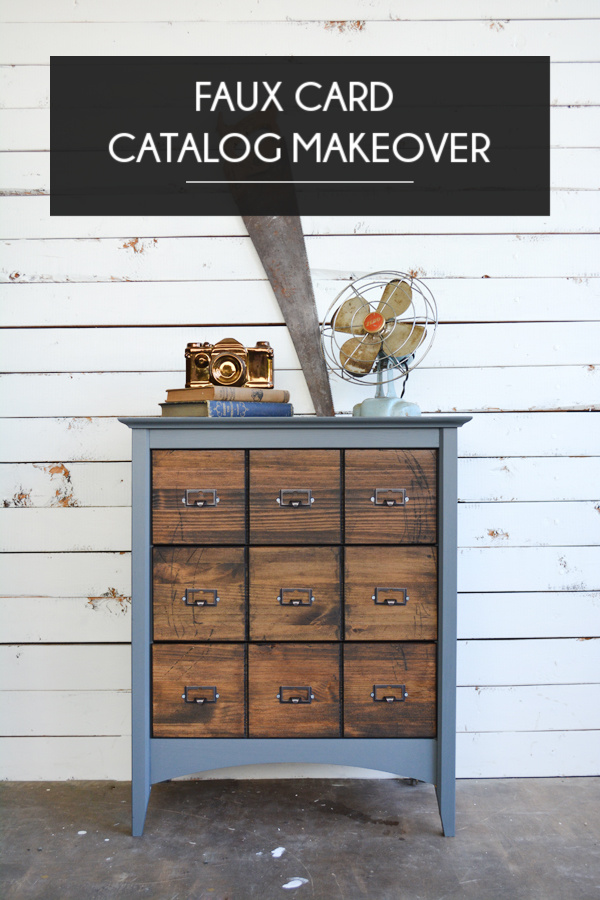 Faux Card Catalog Makeover : Industrial Style