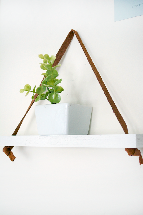 DIY White hanging shelf