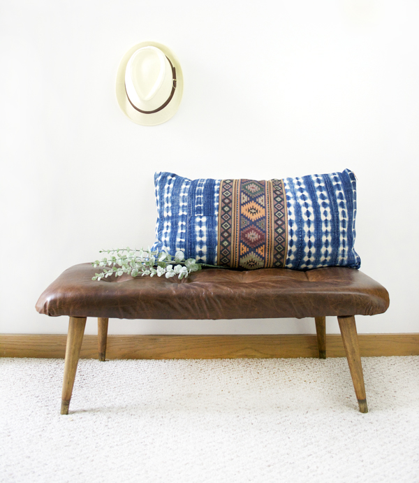 DIY Modern Leather Tufted Bench | BREPURPOSED