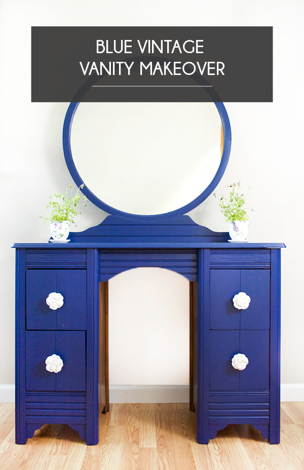 Blue Vintage Vanity Makeover Brepurposed, Painted Vintage Vanity Furniture