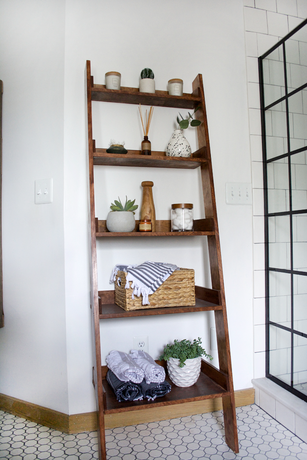 How To Build A Diy Leaning Ladder Shelf, How To Build A Ladder Shelf Bookcase