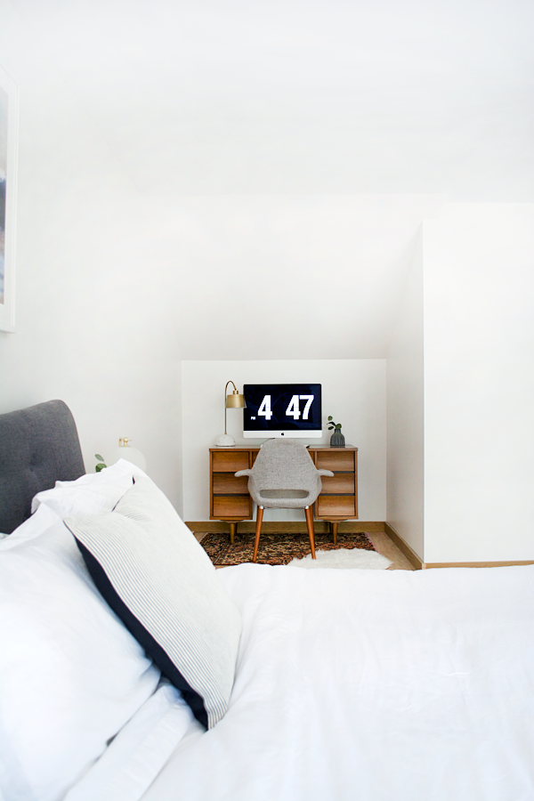 Wood Look Tile in a Modern Boho Bedroom
