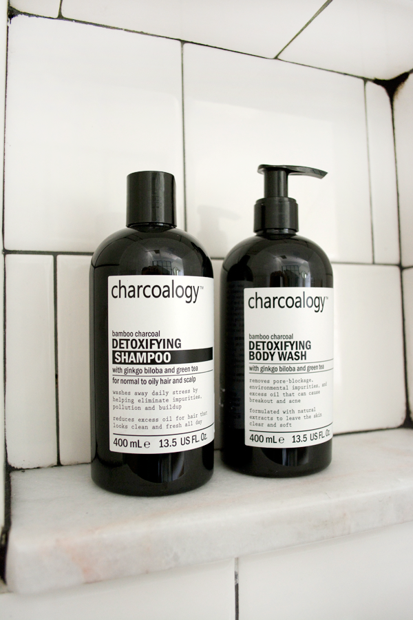 charcoalogy shampoo with modern label