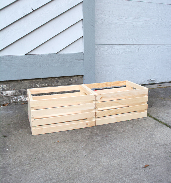 Wood Crates Glued Together For Planter