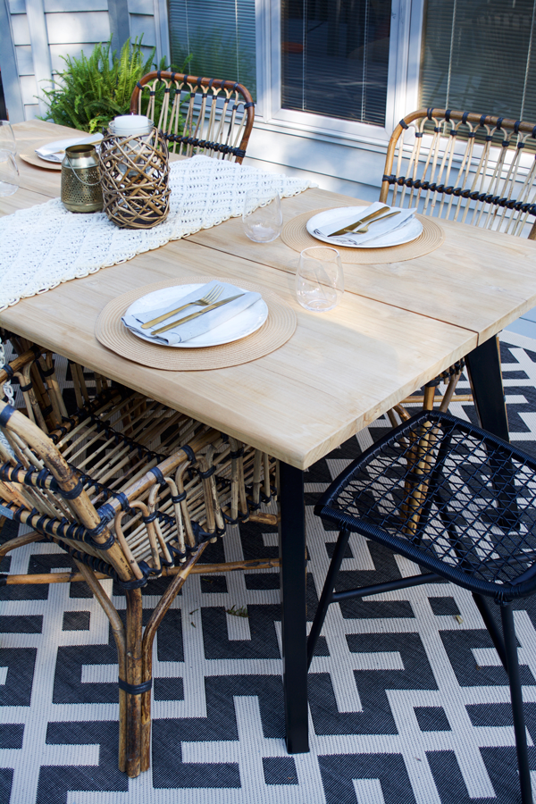 outdoor teak dining table