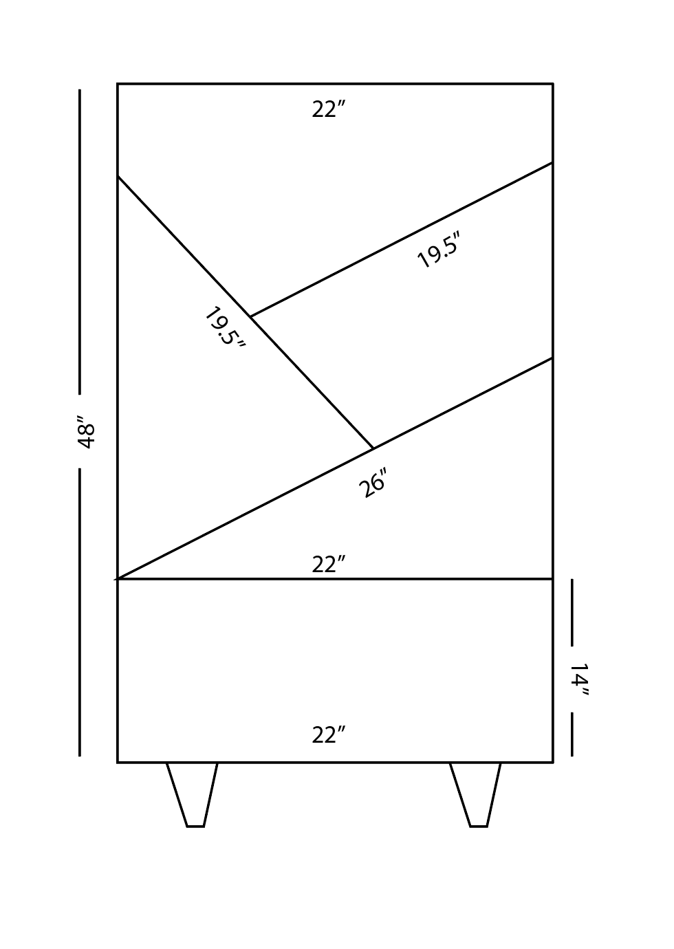 building plans for bookcase with angled shelves