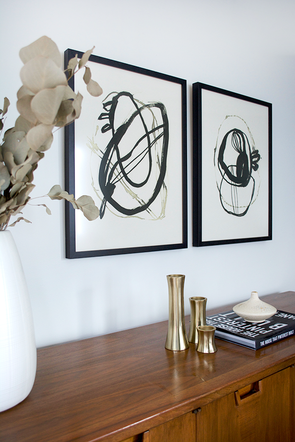 Black and white abstract art pieces from Minted