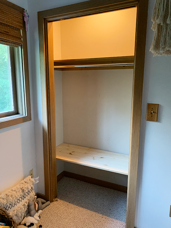 Floating Bench in Closet