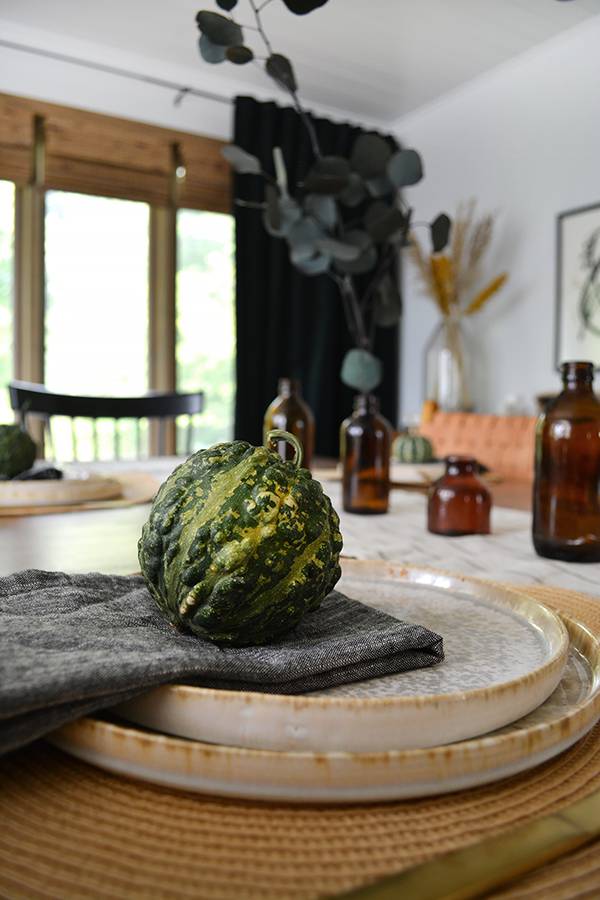 Place Setting with Fall Gourds